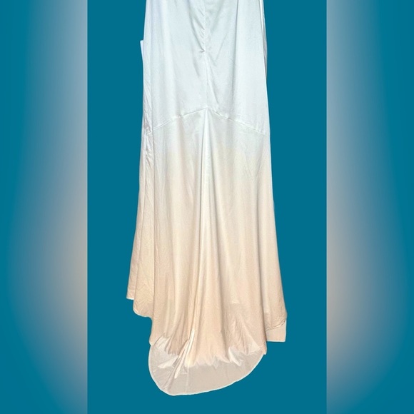 NWT Lulus Heidy White Satin Beaded Strapless Maxi Dress, Size Medium - Picture 10 of 15